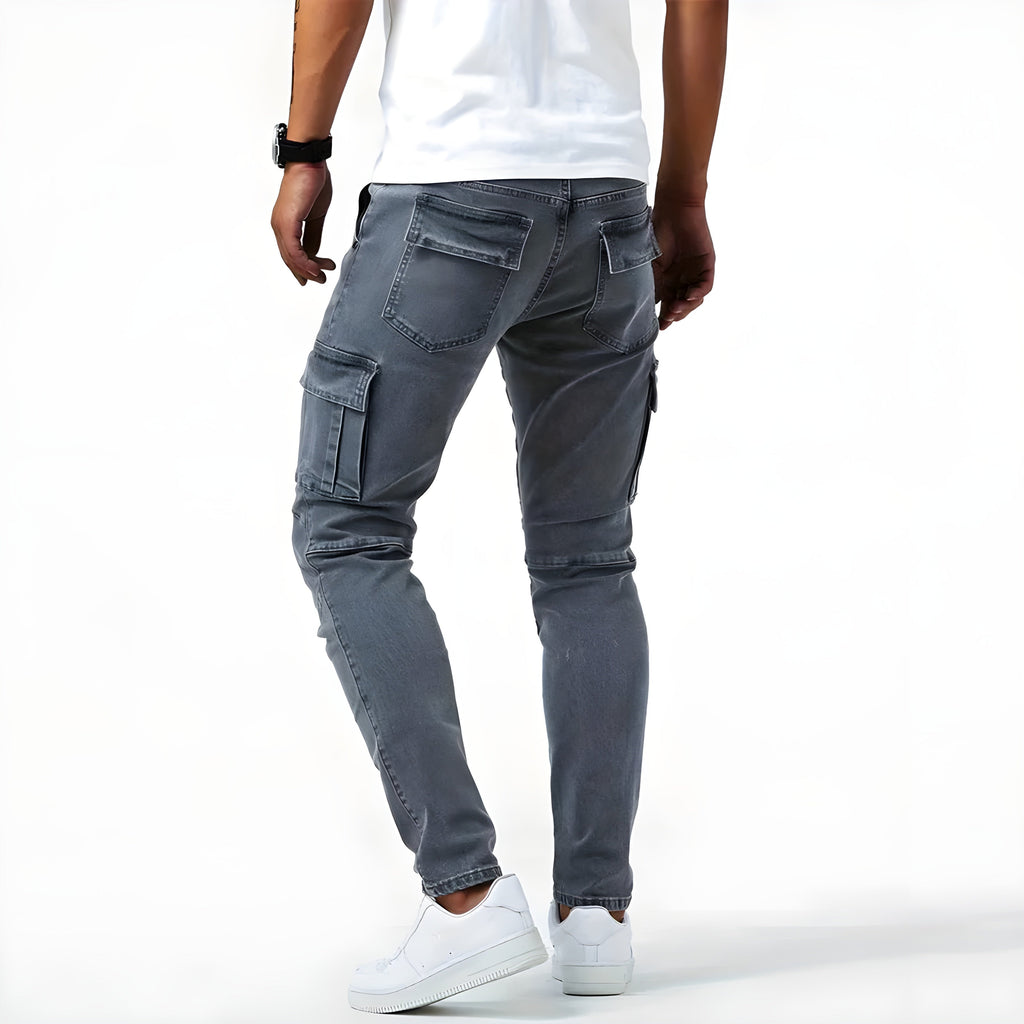 Stretch Denim Cargo Pants