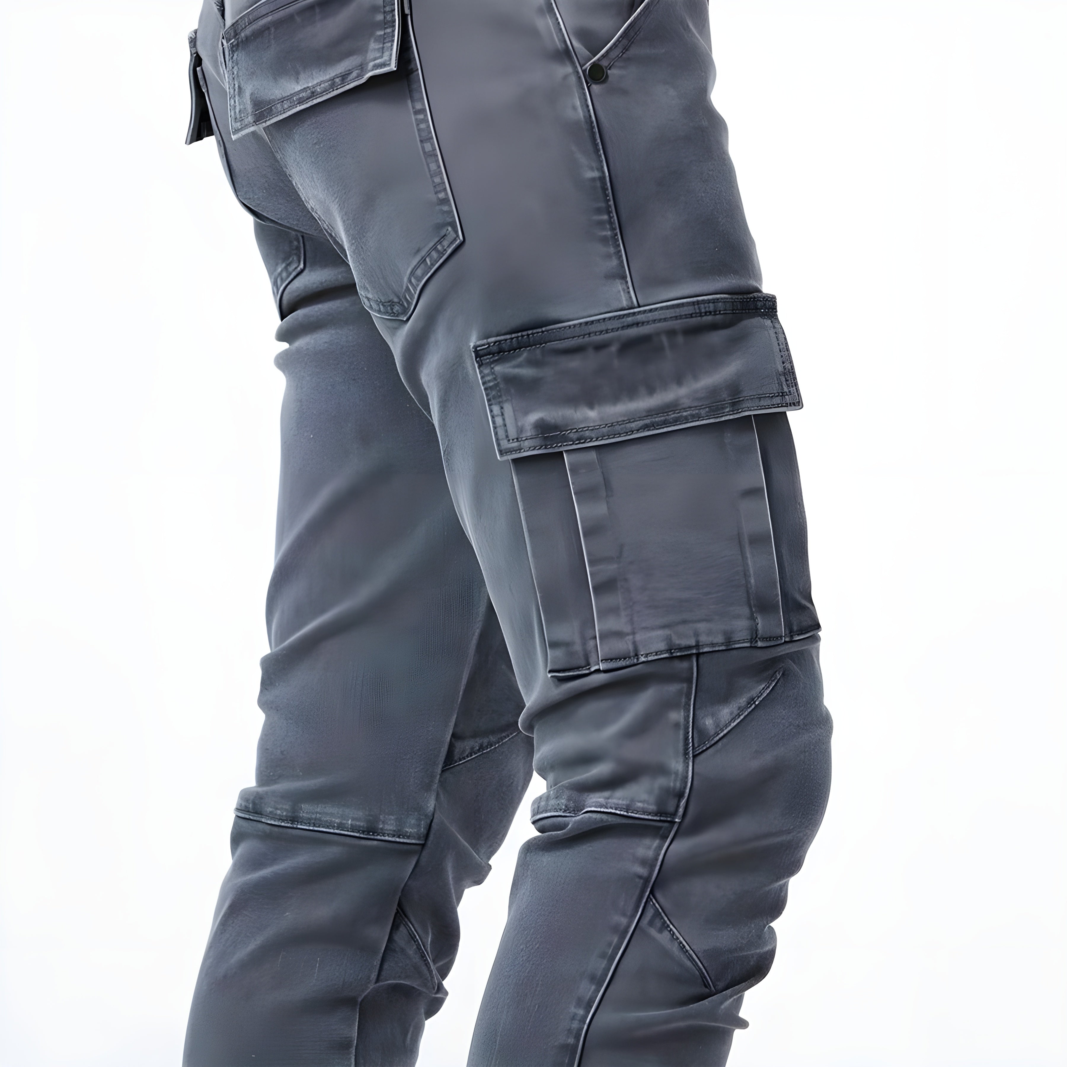 Stretch Denim Cargo Pants